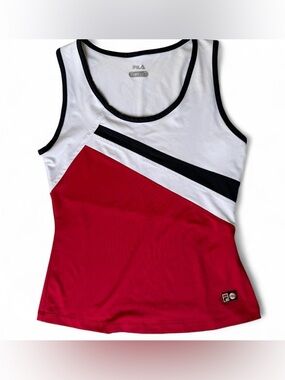 Fila Sport Y2K Colorblock Tennis Tank Red White Blue Size S